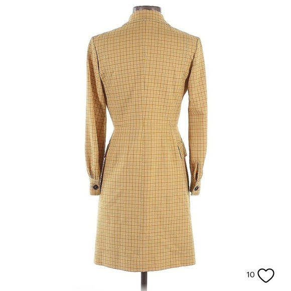 EP YAYING Plaid Wool Blend Double Breasted Longline Blazer Coat Size 2 Like New - Picture 3 of 12